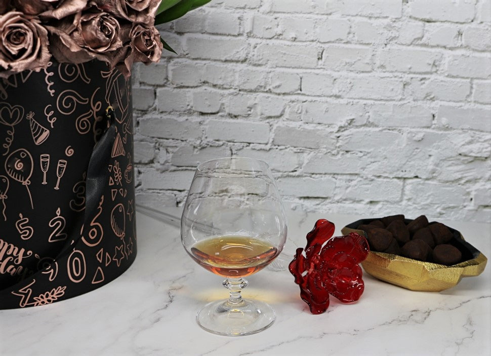 Bohemian Cognac/Brandy Glass w/Stem 6pc Set 400ml Angela Collection